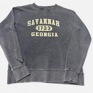 Ocean Beach Savannah‎ Georgia 1733 Sweatshirt Blue Small Crewneck Pullover